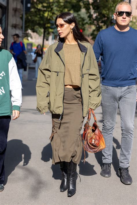 bella hadid in a bag.